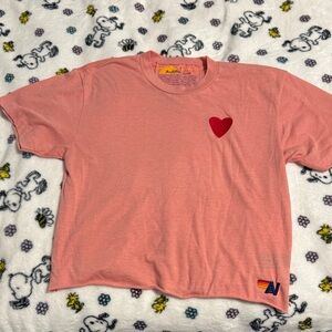 Aviator Nation Pink Heart Tee